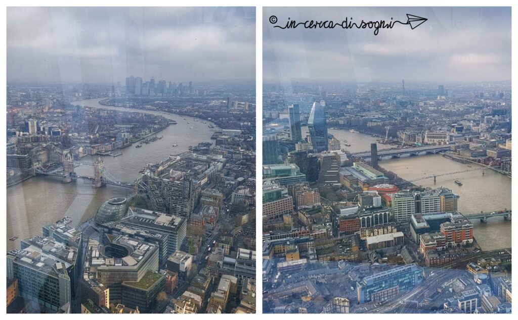 Vista su Londra da The Shard. Cinque giorni a Londra.