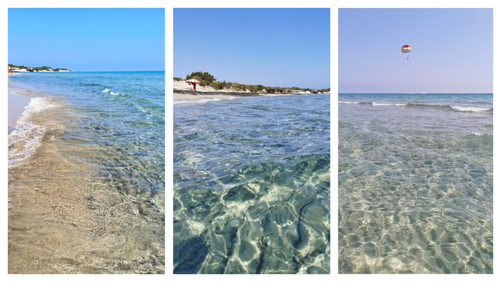 Il mare cristallino nella Baia dei Turchi